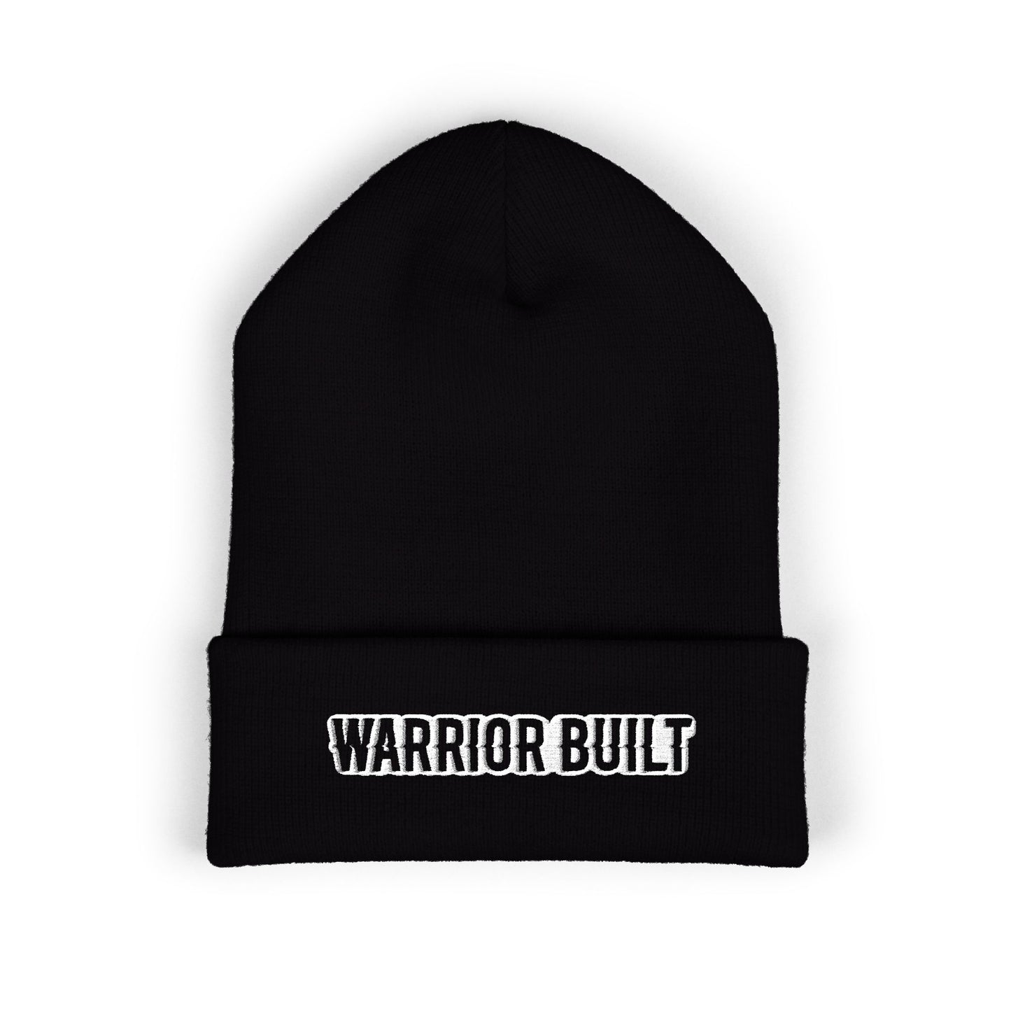 Warrior Built - Cuffed Beanie – Embroidered Winter Hat, Unisex Beanie, Warm Knit Cap
