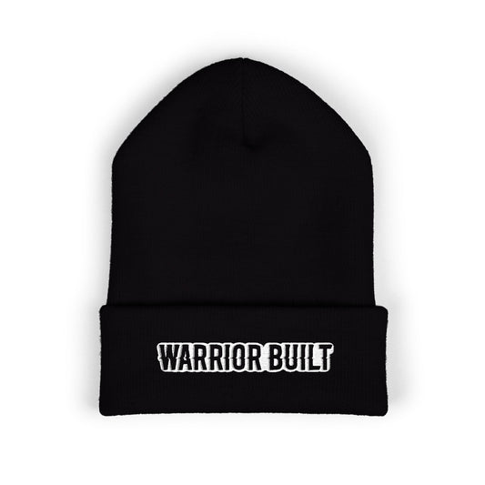 Warrior Built - Cuffed Beanie – Embroidered Winter Hat, Unisex Beanie, Warm Knit Cap